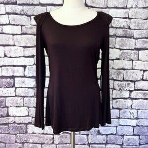 BCBGMaxAzria NWT Brown Scoop Neck Blouse Size XL